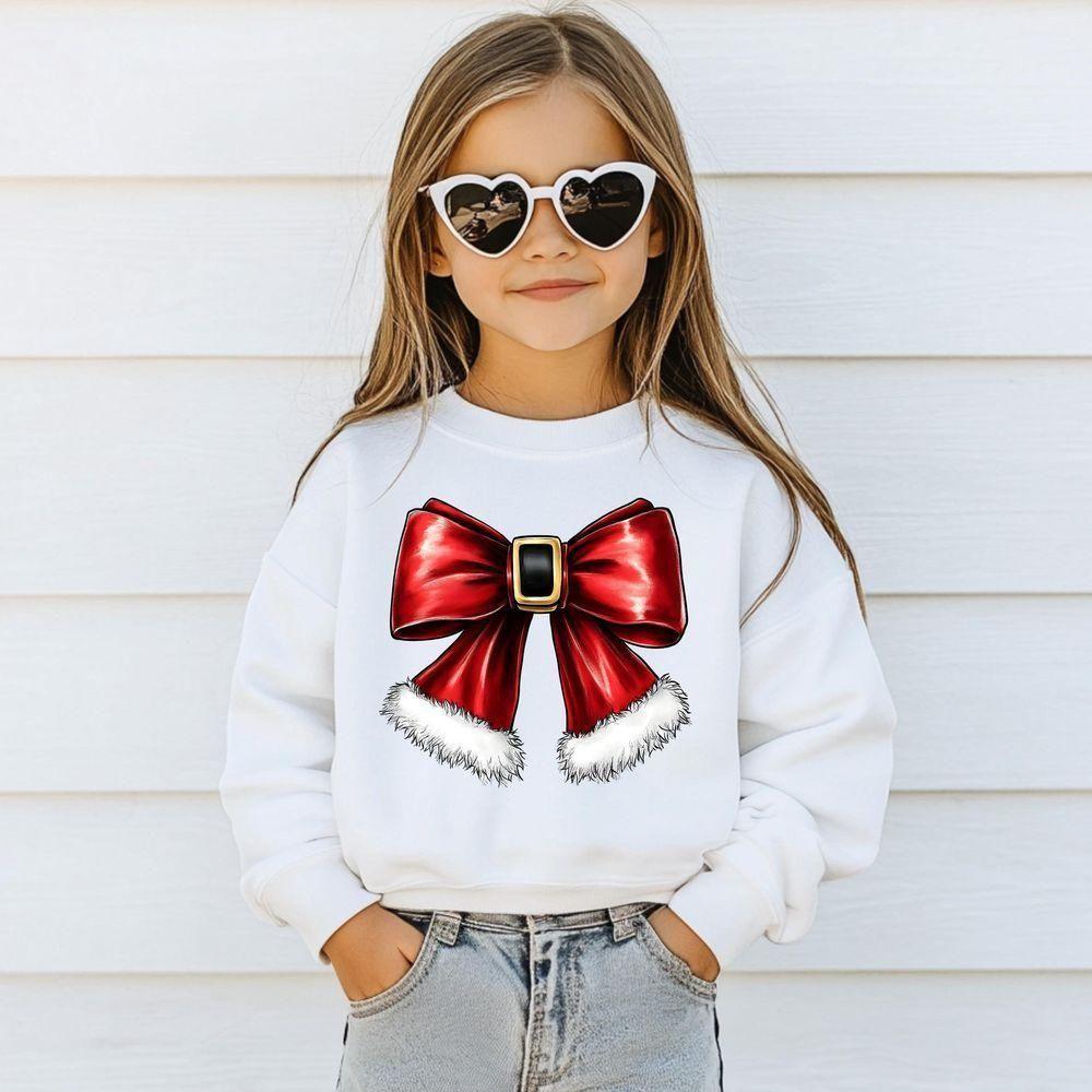 Santa Bow Christmas Youth Vuitino Shirt
